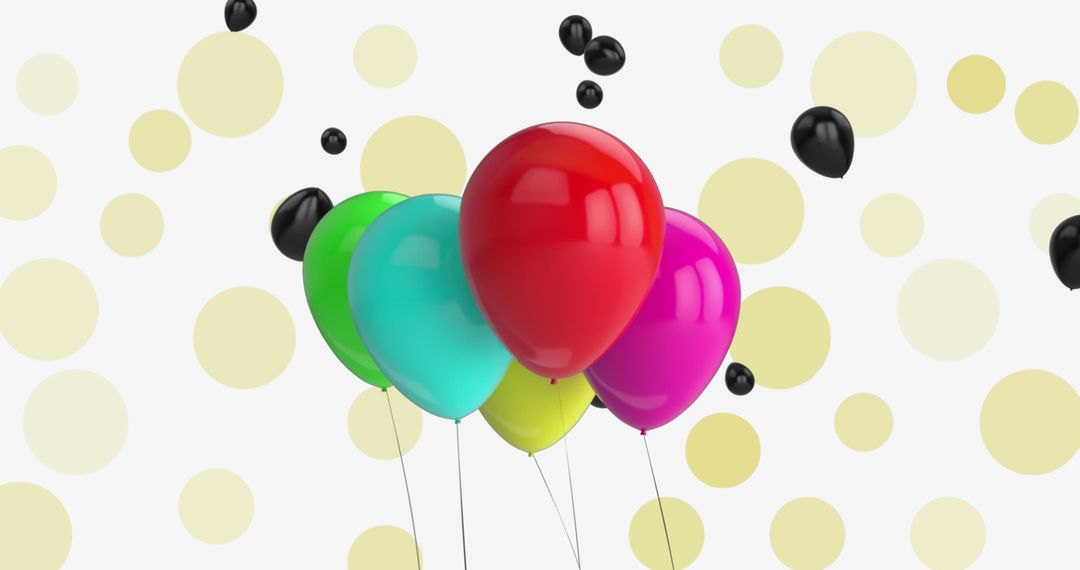 Colorful Balloons with Abstract Circular Background Design