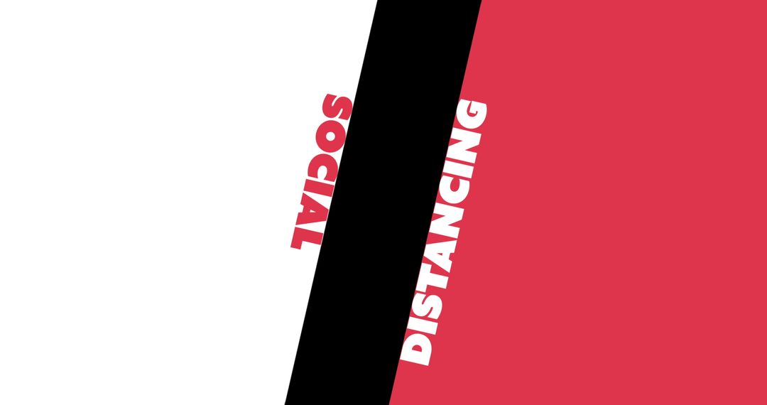 Social Distancing Concept with Bold Typography and Contrasting Colors