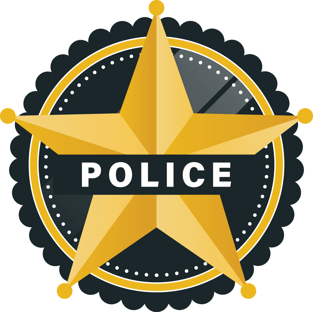 Digital Illustration of Police Badge on Transparent Background
