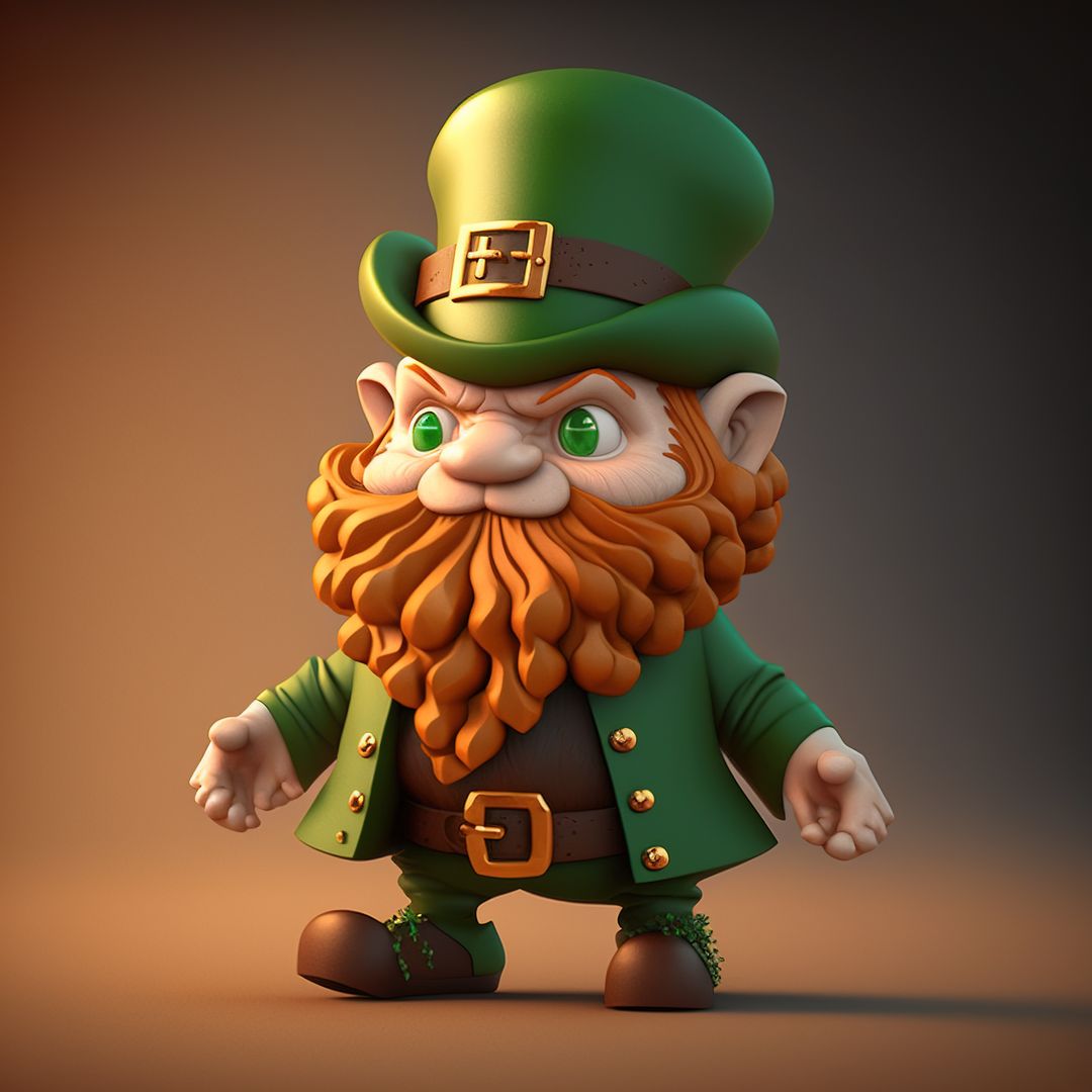 Cute Bearded Leprechaun in Green Costume and Hat with Buckle - Free Images, Stock Photos and Pictures on Pikwizard.com