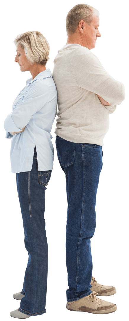 Senior Couple Having Transparent Argument by Facing Away