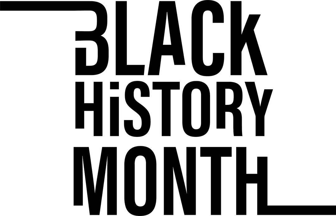 Stylized Black History Month Text on Transparent Background