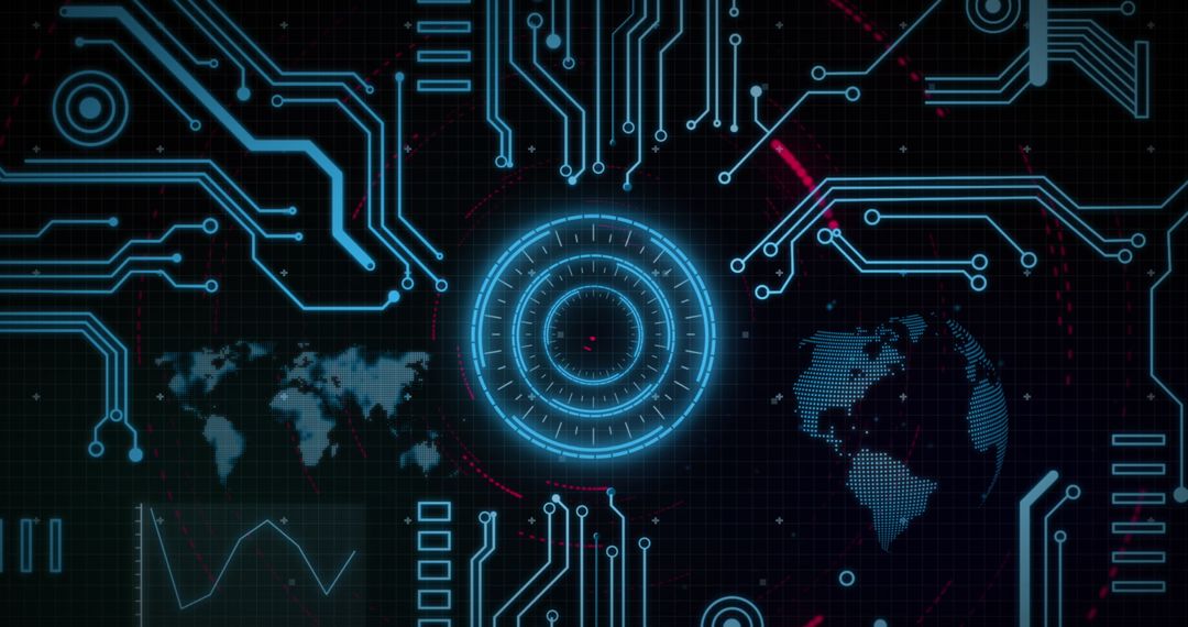 Futuristic Digital Circuit Interface with Global Connectivity