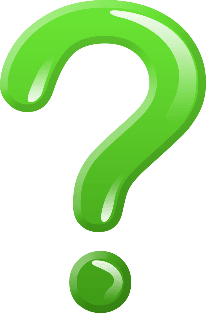 Shiny Green Question Mark Transparent Vector Symbol