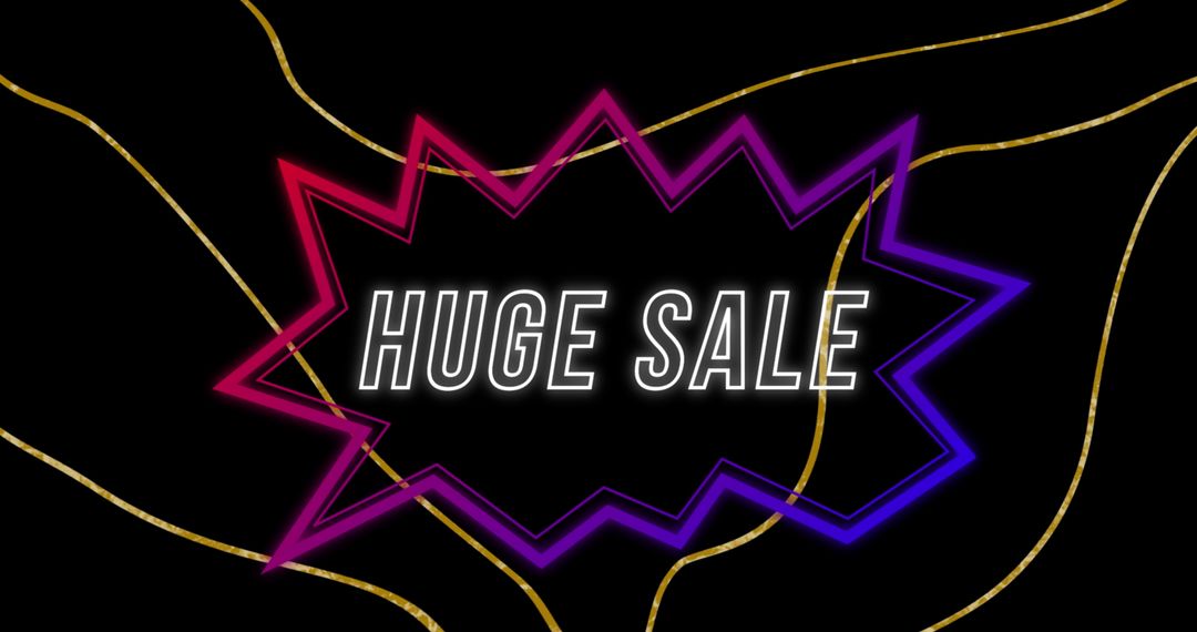 Huge Sale Sign with Bright Speech Bubble on Dark Background
