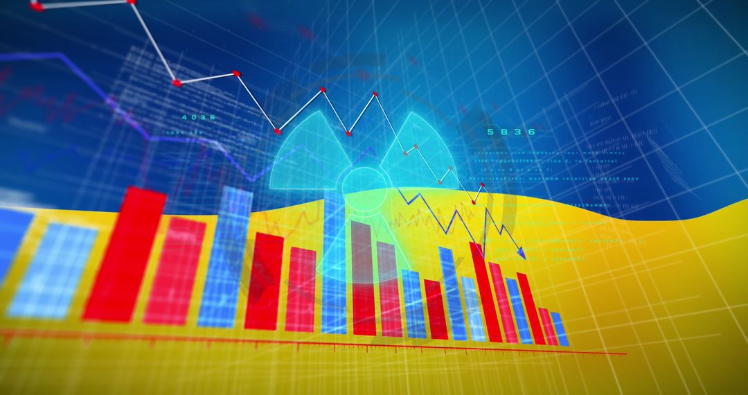 Data Analysis Overlay with Ukrainian Nuclear Theme
