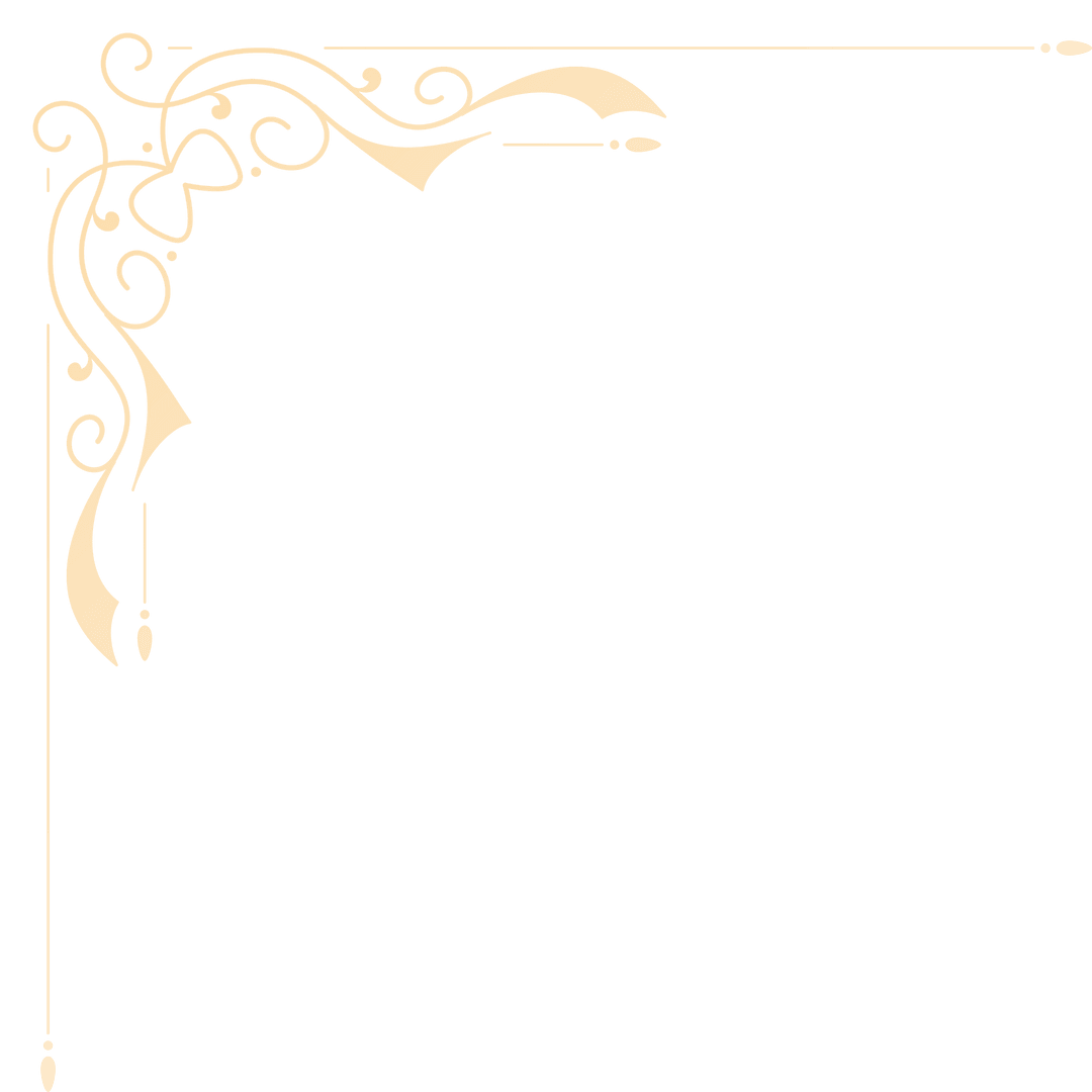 Intricate Corner Flourish Art on Transparent Background