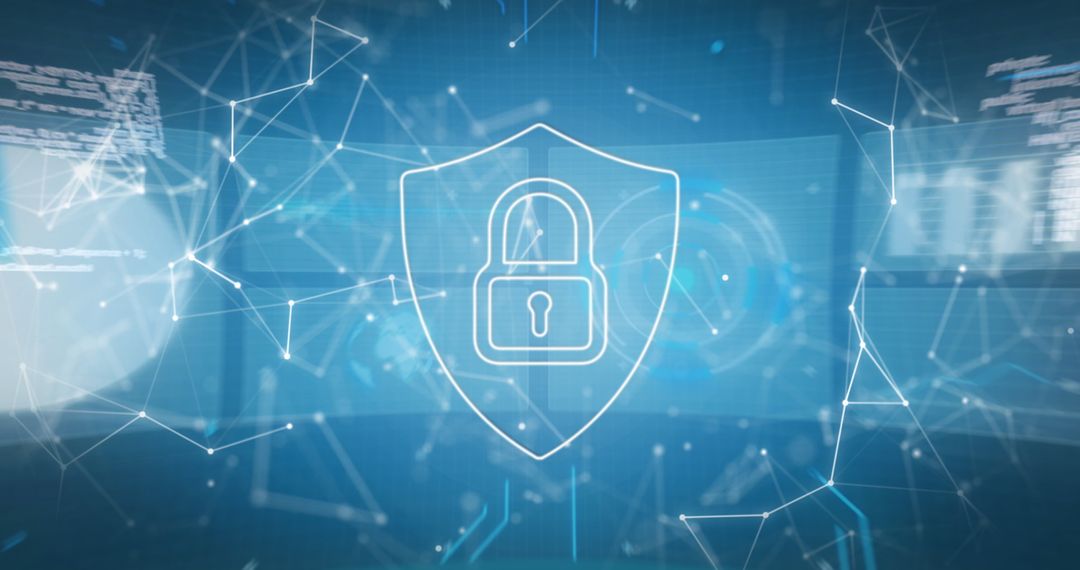 Glowing Padlock Symbolizing Network Data Security