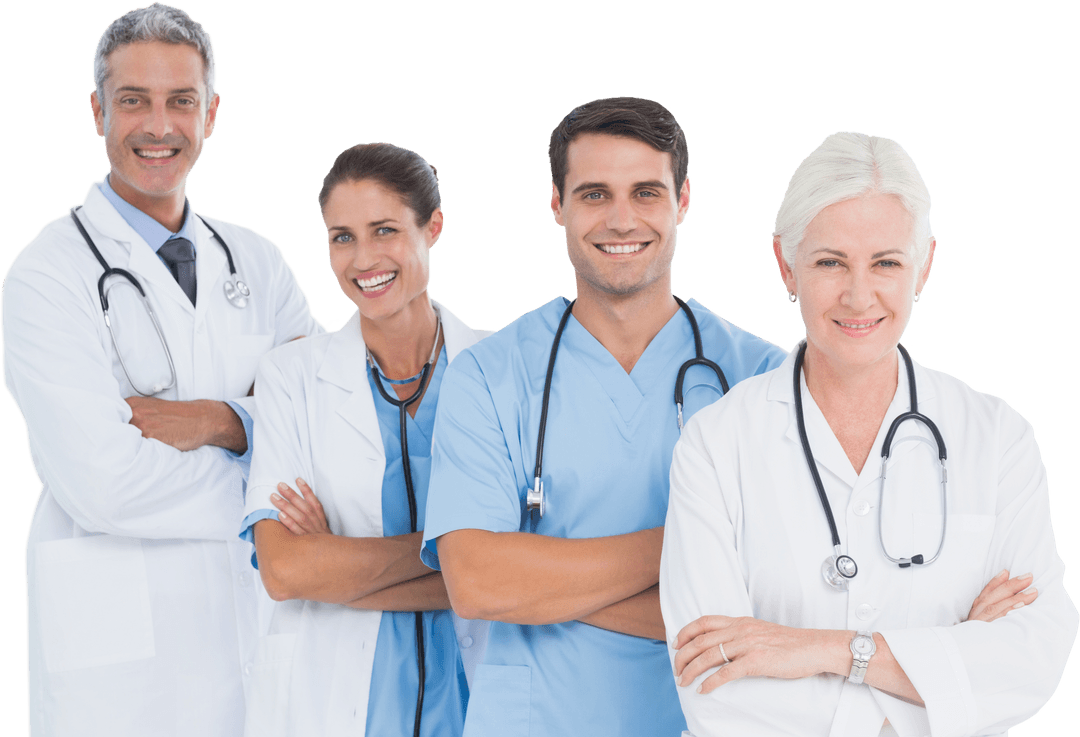 Transparent Diverse Medical Team Displaying Confidence