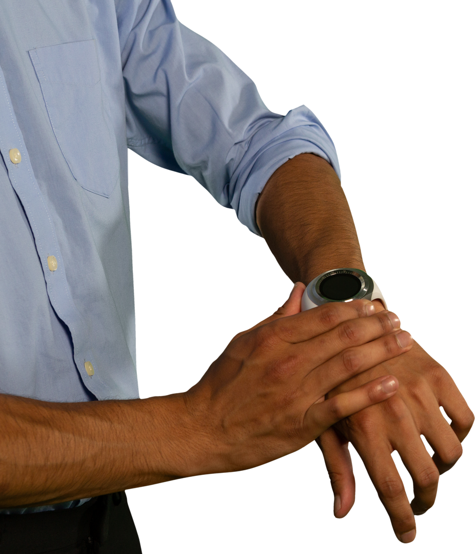 Businessman Using Smartwatch on Transparent Background - Download Free Stock Images Pikwizard.com