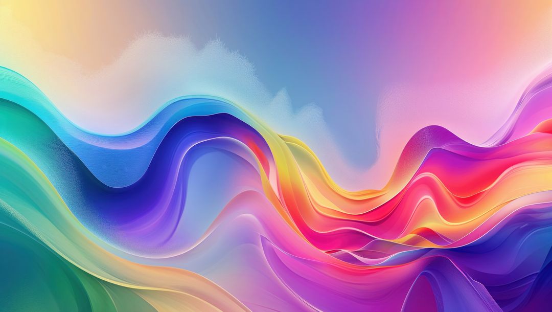 Vibrant Multicolored Fluid Waves on Digital Canvas