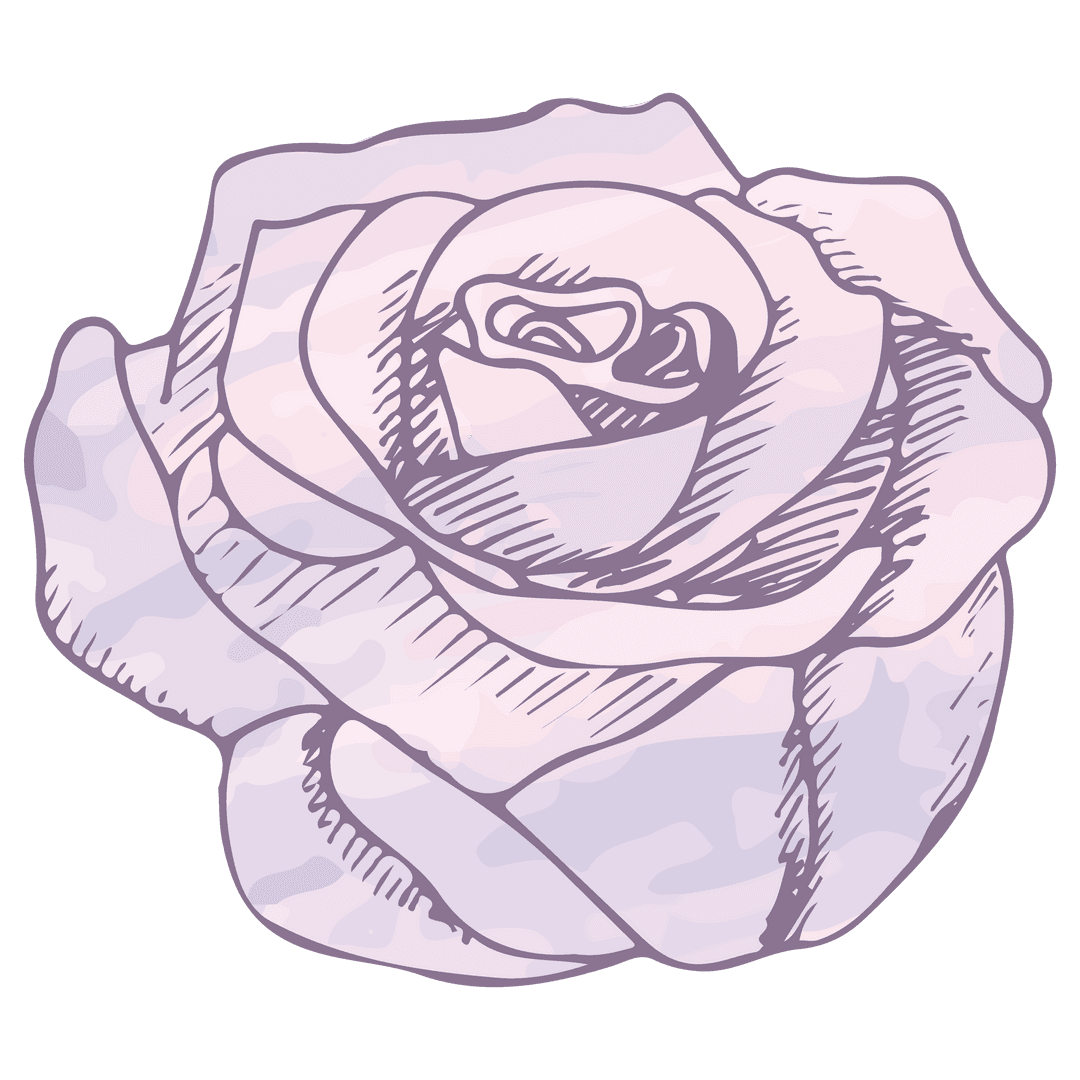 Digital purple flower on transparent background for nature concepts