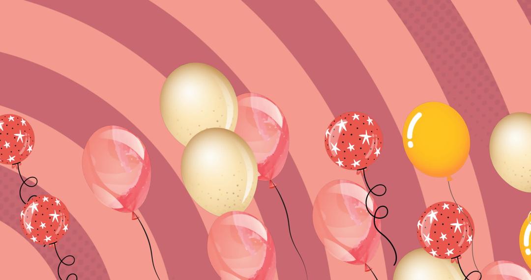 Colorful Balloons Flying on Pink Retro Background - Free Images, Stock Photos and Pictures on Pikwizard.com