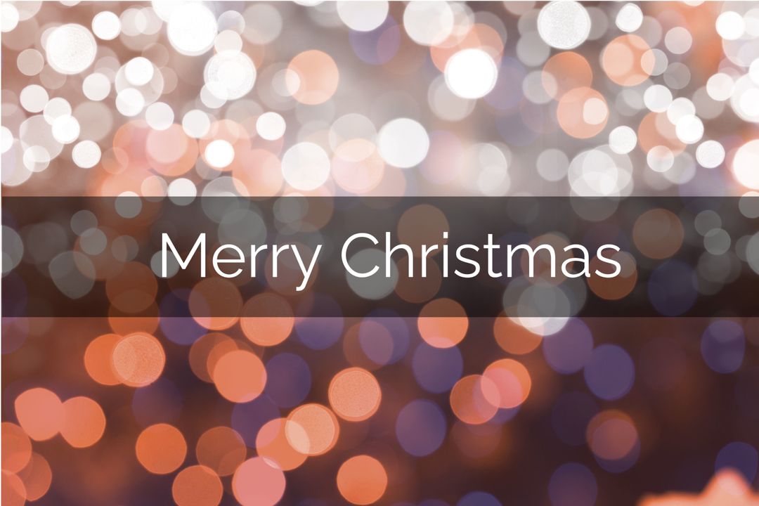Warm Bokeh Background with Merry Christmas Message