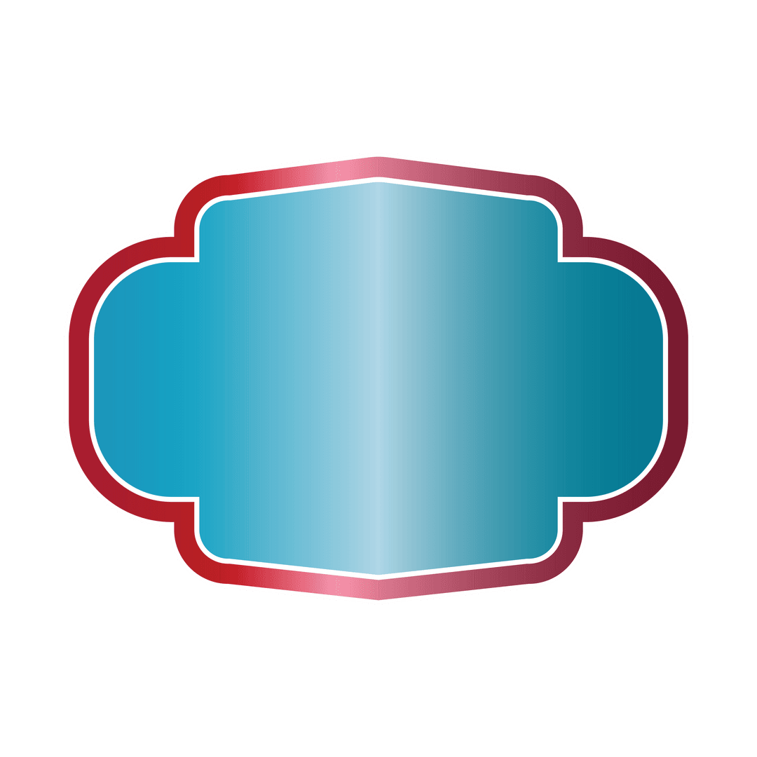 Blue and Red Gradient Badge with Copy Space on Transparent Background
