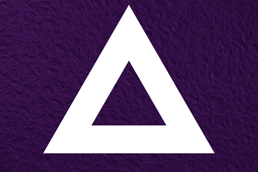 Transparent Geometric Triangle on Textured Purple Background
