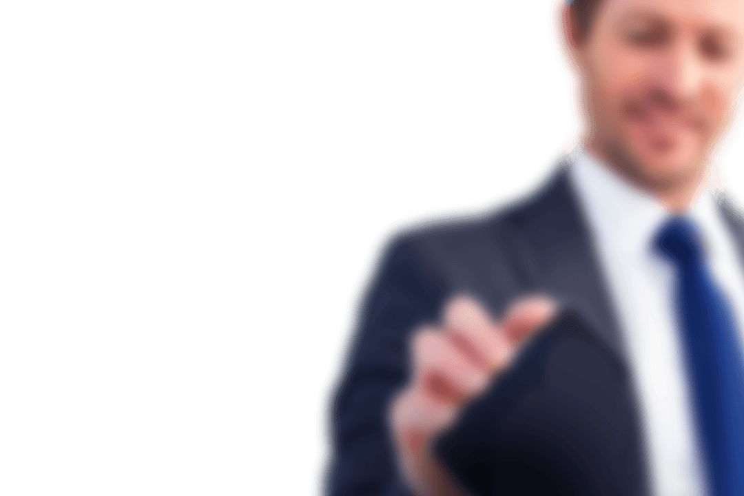 Transparent Businessman Blurred Holding Smartphone Out of Focus