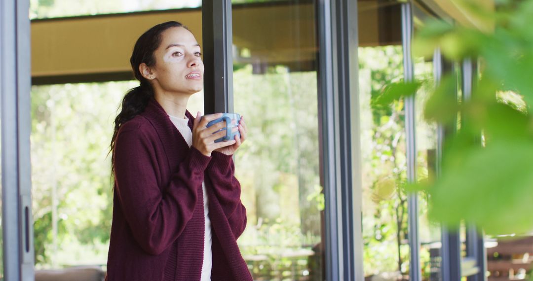 Peaceful Morning Routine on Patio with Coffee and Thoughtful Reflection