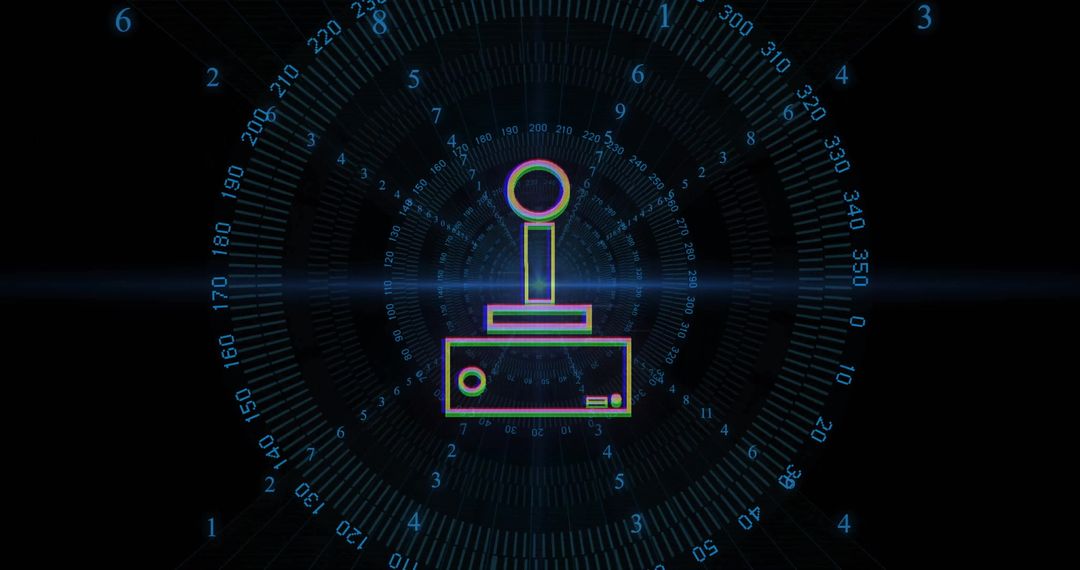 Futuristic Retro Gaming Joystick with Numeric Spin