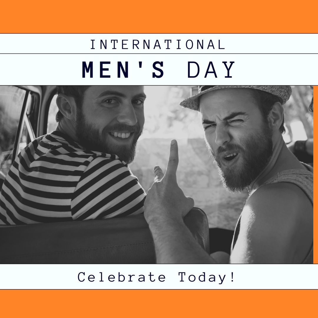 International Men's Day Celebration with Happy Friends in Vehicle - Download Free Stock Templates Pikwizard.com
