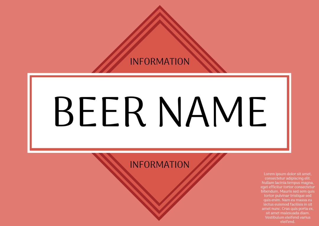 Bold Beer Label with Geometric Design for Sophisticated Branding