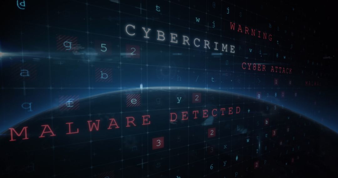 Cybersecurity Threat Alerts Over Digital Globe