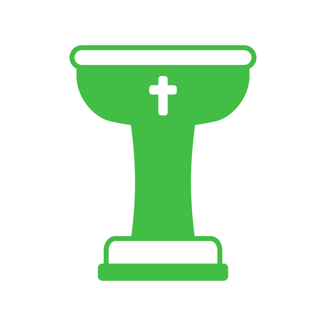 Green Chalice with Cross on Transparent Background