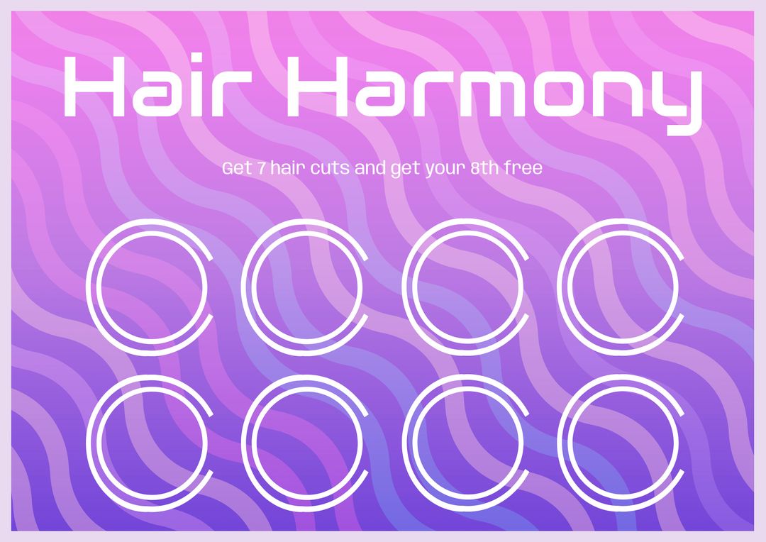 Vibrant Salon Loyalty Card for Haircuts with Modern Design - Download Free Stock Templates Pikwizard.com