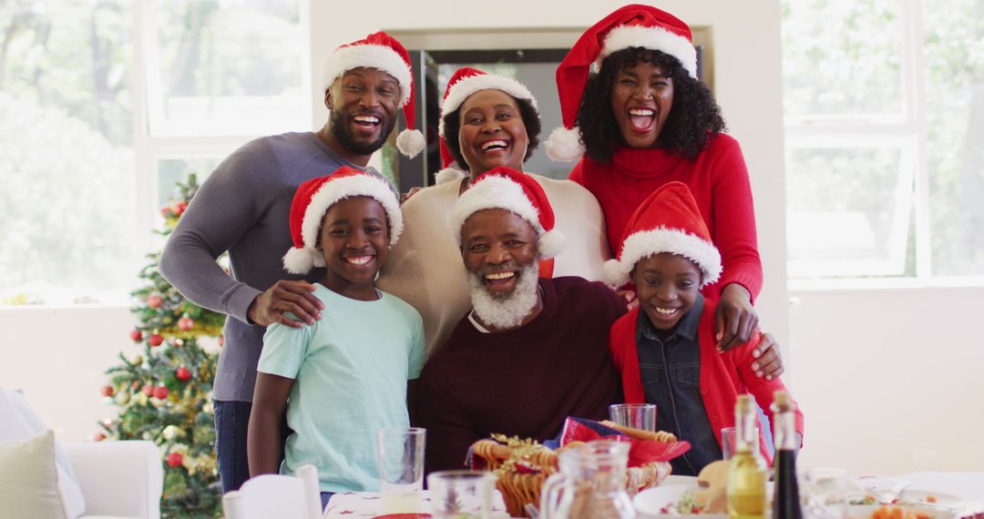 Happy Multigenerational African American Family Celebrating Christmas Together - Free Images, Stock Photos and Pictures on Pikwizard.com