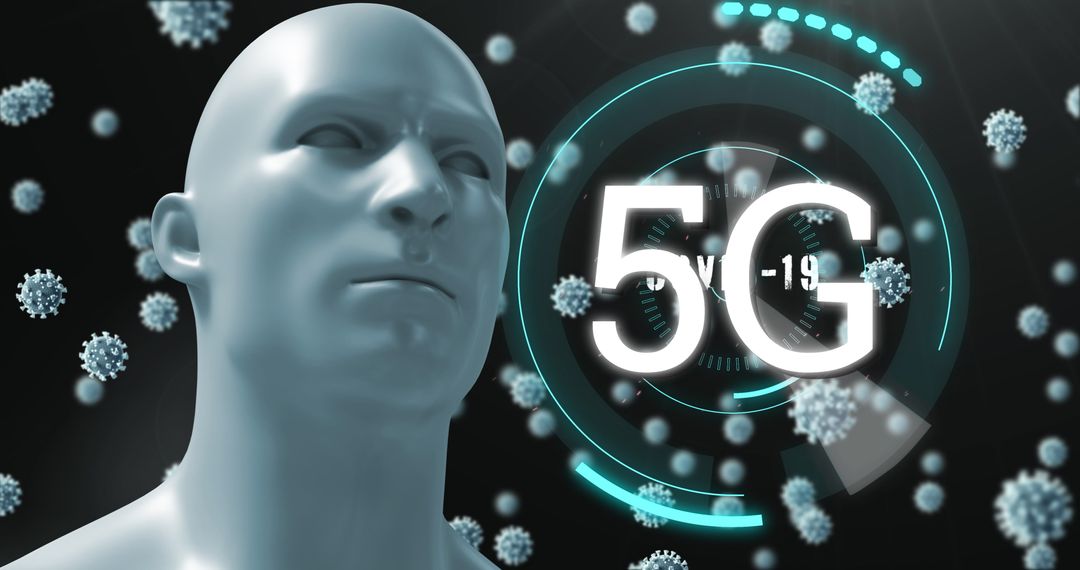 3D Hybrid Visualization of 5G Impact with Covid-19 Viruses
