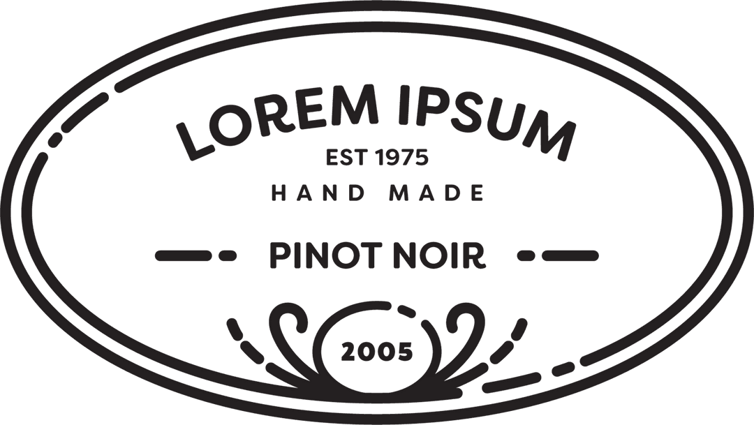 Handmade Pinot Noir Label on Transparent Background