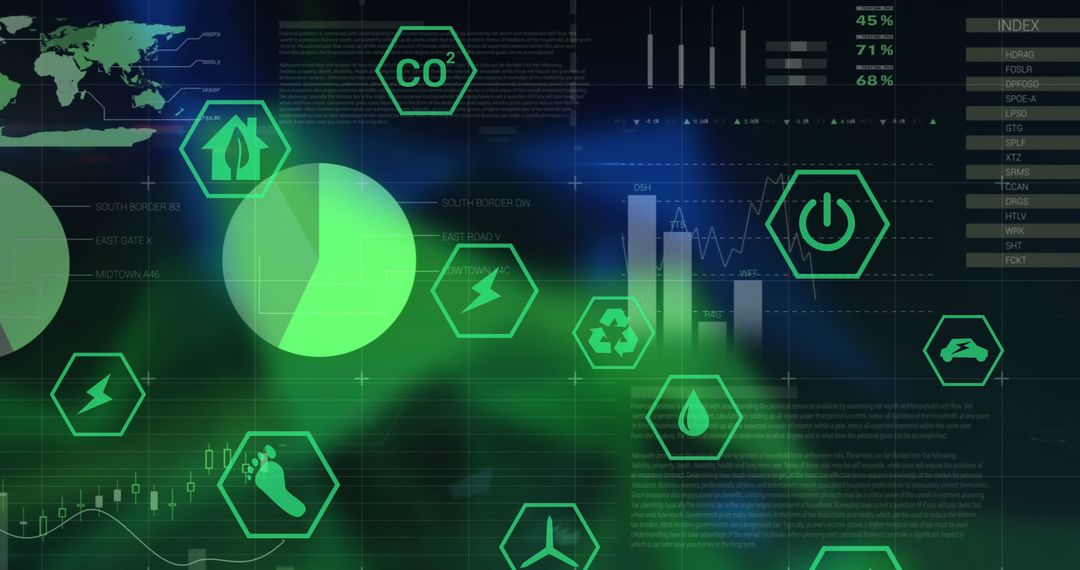 Digital Interface with Ecological Data and Sustainable Icons