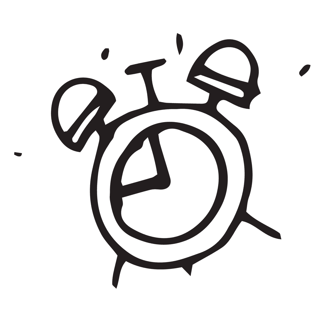 Hand-drawn Transparent Alarm Clock Illustration on White