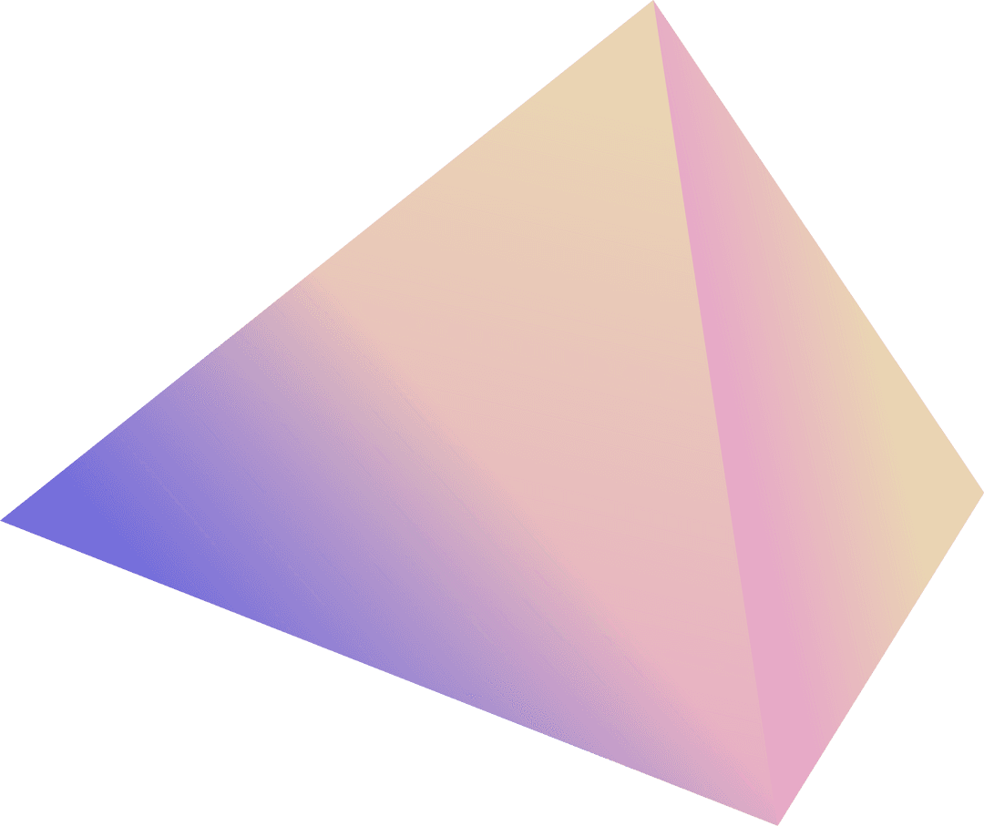Stylized 3D Pyramid with Pastel Gradient on Transparent Background