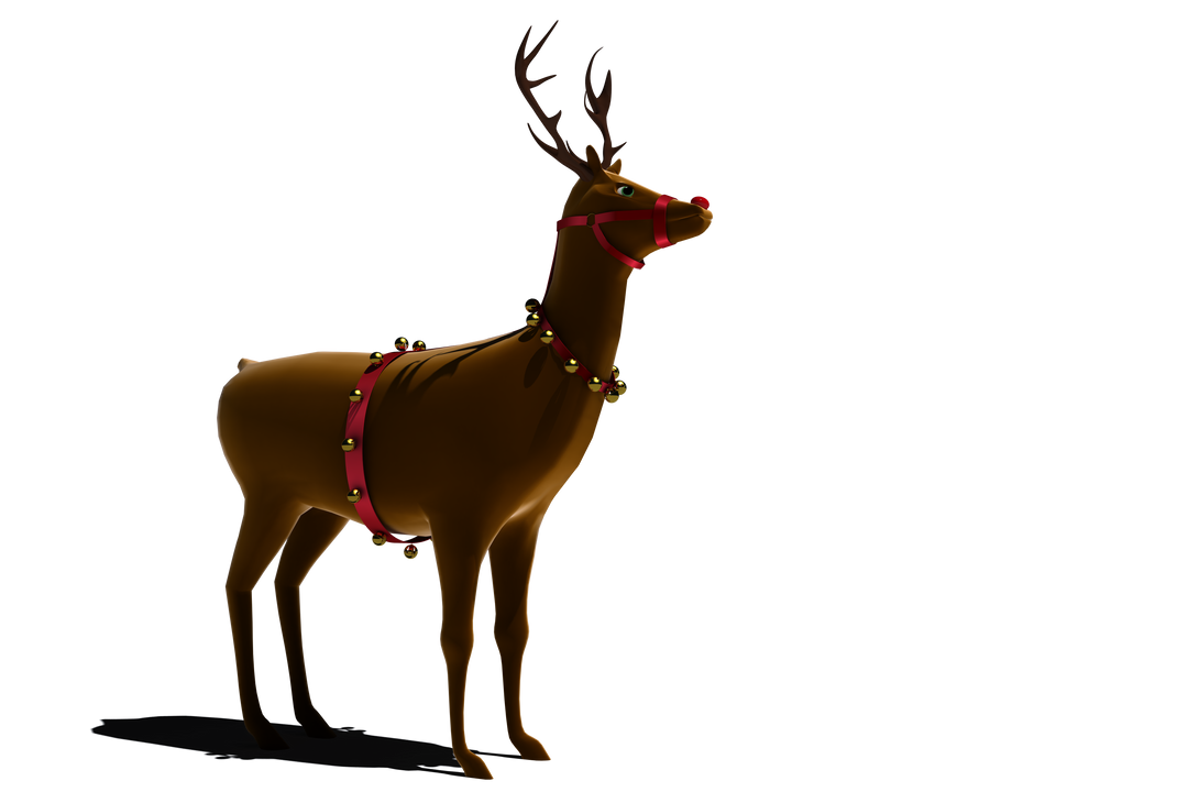 Transparent Digital Santa's Reindeer with Bells - Download Free Stock Images Pikwizard.com