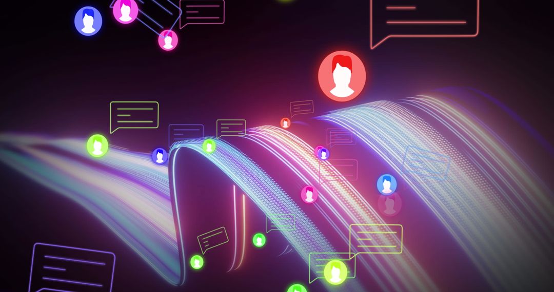 Dynamic Social Media Communication Concept with Digital Icons