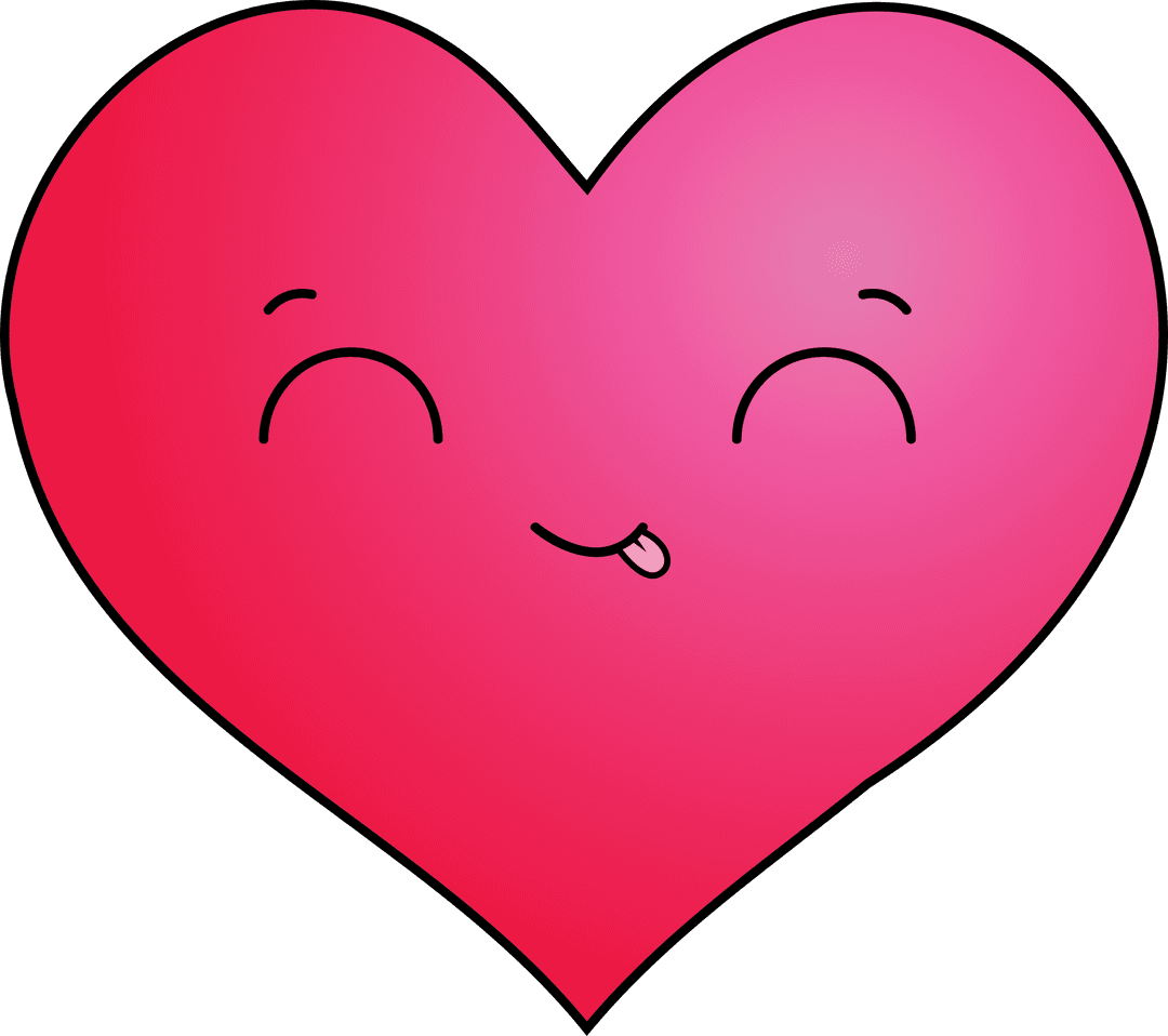 Smiling Pink Heart on Transparent Background for Valentine Expressions