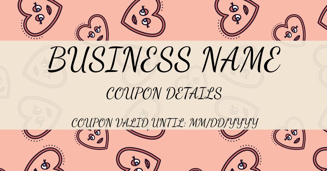 Heart Patterned Coupon Template for Playful Promotions
