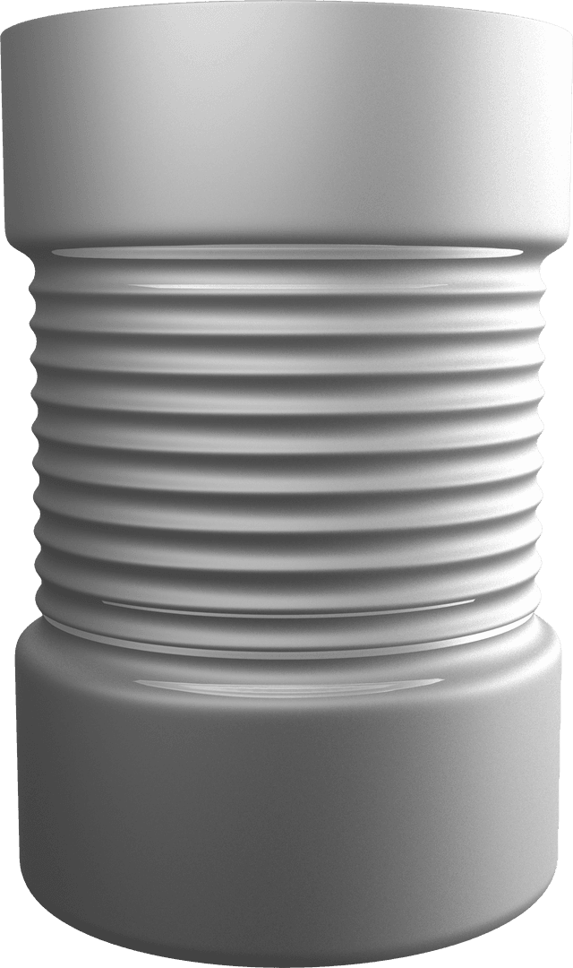 Transparent Gray Metal Can with Ribbed Design for Packaging Mockups