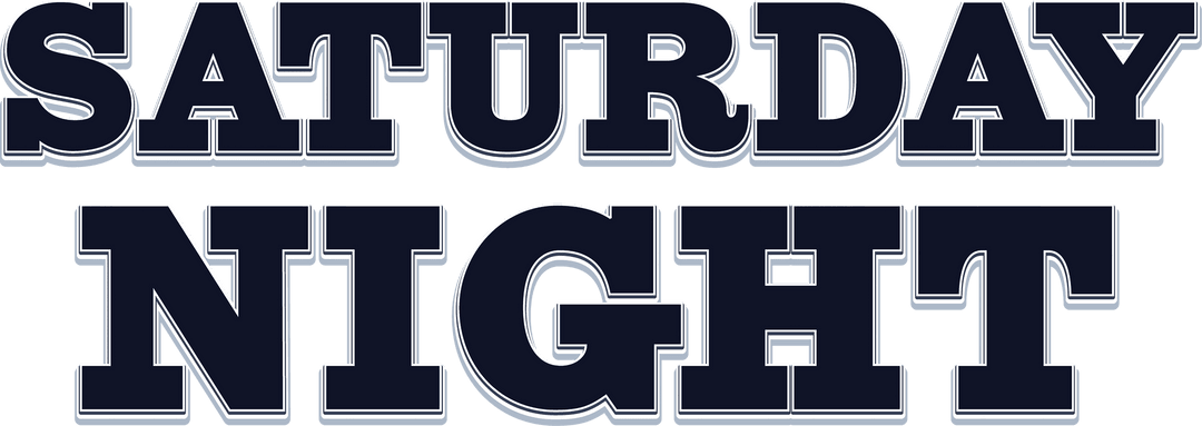 Saturday Night Bold Text on Transparent Background