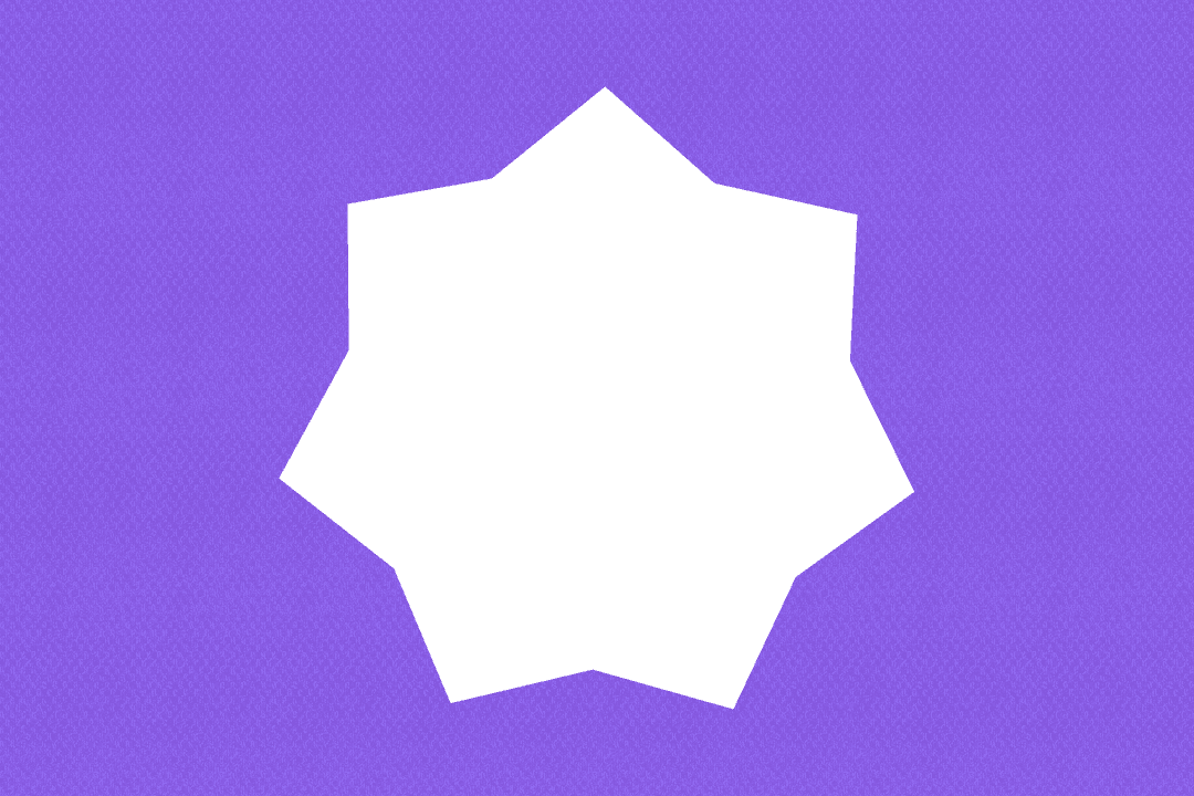 Transparent Abstract Geometric Star Shape on Purple Background
