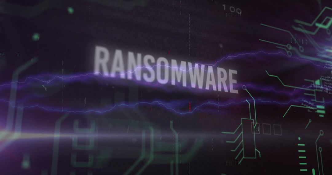 Digital Networks and Data with Ransomware Alert Concept