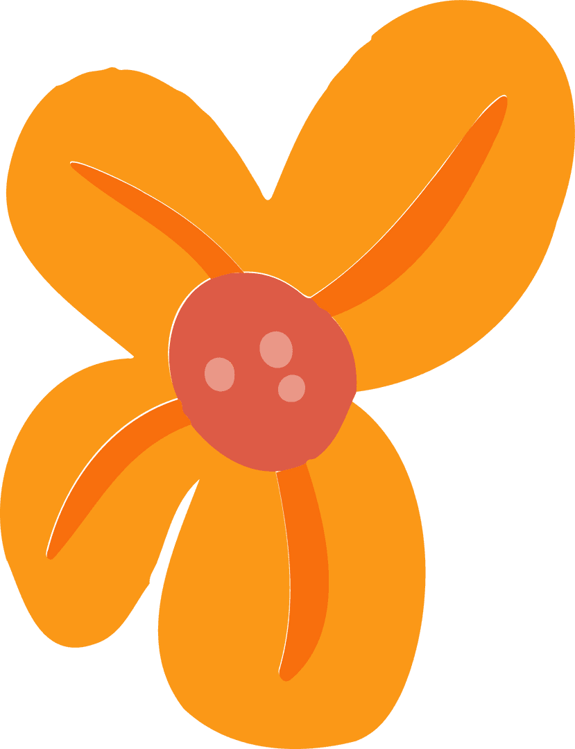 Vibrant Orange Flower on Transparent Background for Decorative Design