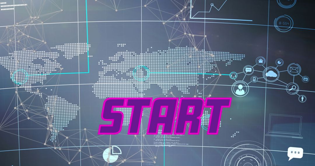 Global Social Media Connections Interface Concept