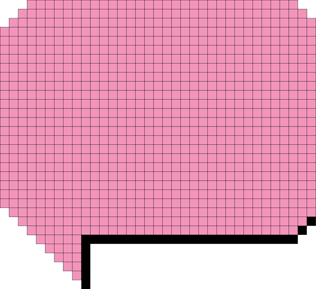 Pixelated Pink Speech Bubble with Transparent Background