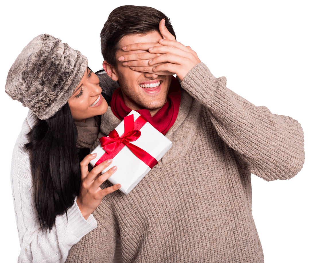 Romantic Surprise Gift on Transparent Background