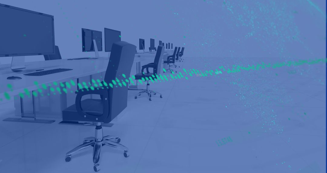 Futuristic Office with Data Visualization Elements