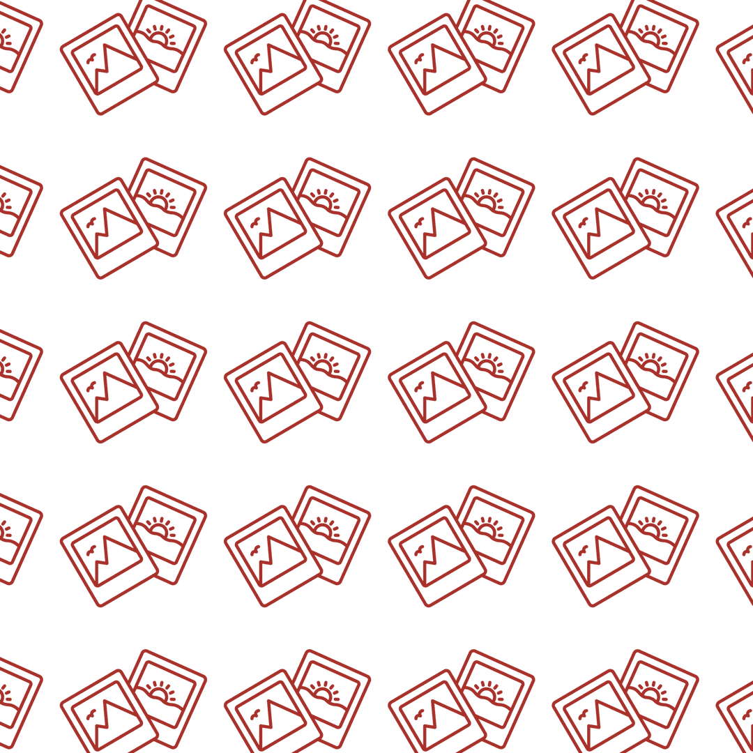 Red Photography Icons Pattern on Transparent Background