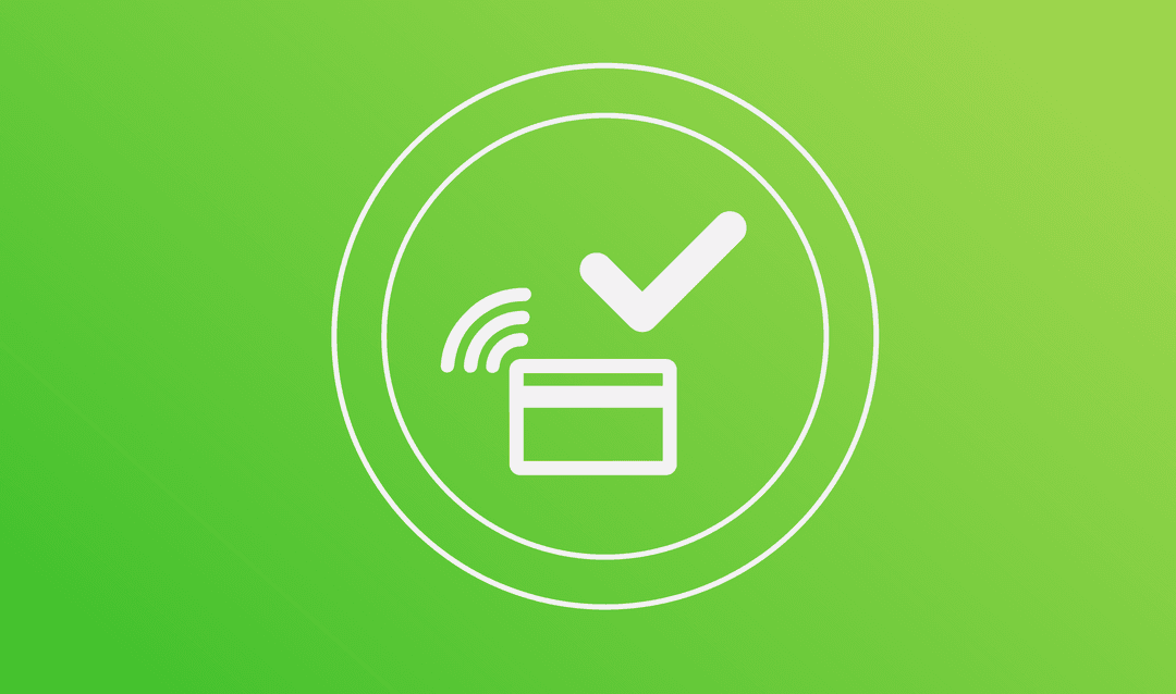 Digital Credit Card Symbol on Transparent Background with Green Gradient