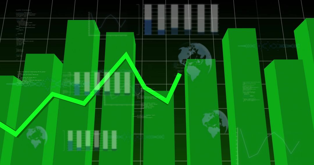 Green Bar Graph and Rising Line Graph Depicting Data Analysis